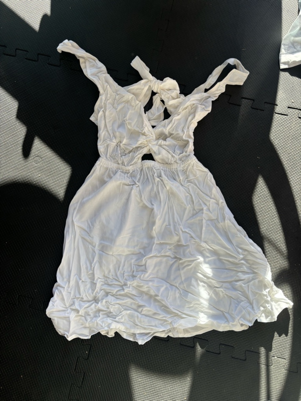 ASOS White Mini Dress with Tie Straps